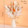 17" Dried Pampas Grass Bouquet – Orange Bunny Tail Flowers, Fall Table Centerpiece & Holiday Home Decor - Image 5