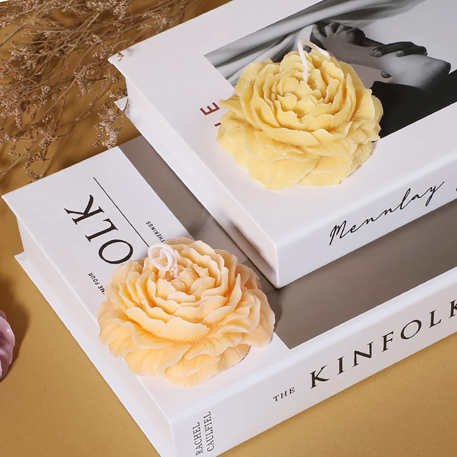 2-Pack Peony, Rose & Tulip Silicone Spiral Candle Molds – For Candle, Resin & Soap Making - Image 4