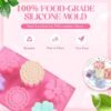 3 Pack Flower Silicone Soap Molds – 6 Cavities Each, Non-Stick & Reusable for DIY Soap & Chocolate - Image 4