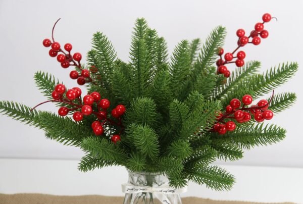 60 PCS Artificial Pine Branches – Realistic Faux Greenery for Christmas Trees, Wreaths, Garlands & DIY Holiday Decor