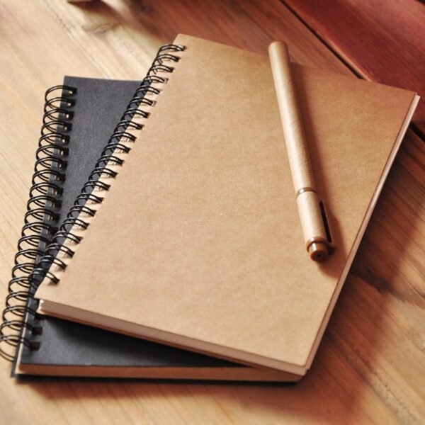 2-Pack Soft Cover Spiral Notebooks – Blank Unlined Sketch Pads, 100 Pages, 7" x 4.75" (Brown & Black)