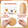 3Pcs Fall Glass Jars with Bamboo Lids – Pumpkin Truck & Leaves Canisters for Autumn Thanksgiving Kitchen Countertop Decor - Image 3