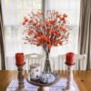 6PCS Fall Berry Stems – 17" Artificial Pumpkin & Leaf Picks for Autumn Centerpieces - Image 2