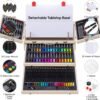 Deluxe Kids Art Set with Easel – Portable Wooden Case with Pastels, Colored Pencils, Watercolors & Sketch Paper - Image 5