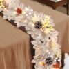 6ft Prelit Maple Leaf Garland with Berries & Pinecones – LED Fall Thanksgiving & Halloween Decor - Image 3