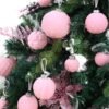 46 Pcs Velvet Christmas Ball Ornaments – Assorted Pink Shatterproof Tree Decorations in 3 Sizes - Image 3
