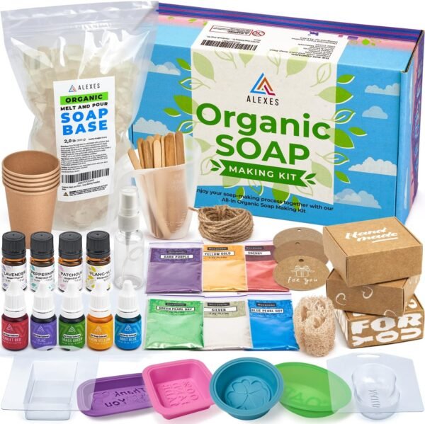 Organic Soap Making Kit for Adults – Beginner-Friendly DIY Set to Make Your Own Natural Soaps
