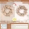 26" Lighted Fall Wreath with Pumpkins & Maple Leaves – Thanksgiving Front Door Harvest Decor - Image 2