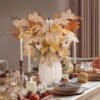 Ceramic Pumpkin Vase with 15pcs Fall Stems – Thanksgiving Table Centerpiece Harvest Decor - Image 2