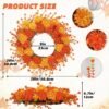 20" Fall Wreath with Mums & Eucalyptus – Autumn Front Door Thanksgiving Decor - Image 4