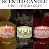 3 Pack Scented Candle Gift Set – Long-Lasting Soy Wax with Rose, Vanilla & Orange Scents - Image 2