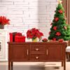 Christmas Red Poinsettia Artificial Plant in Pot – Table Decoration - Image 3