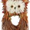 14" Owl Fall Wreath with Berries & Leaves – Autumn Front Door Harvest Decor - Image 5