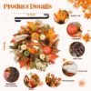 20" Fall Wreath with Pumpkins & Maple Leaves – Autumn Door & Wall Decor - Image 5