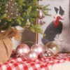 65 Pcs Macaron Pink Christmas Ornament Set – Shatterproof Baubles with Gold Gingerbread House & Tree Topper - Image 2