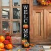 Fall Wooden Porch Sign – 47" Pumpkin Welcome for Autumn, Halloween & Thanksgiving Decor - Image 4
