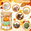 3-Pc Fall Glass Storage Jars – Clear Pumpkin Canisters with Airtight Bamboo Lids for Autumn Thanksgiving Kitchen & Farmhouse Decor - Image 3