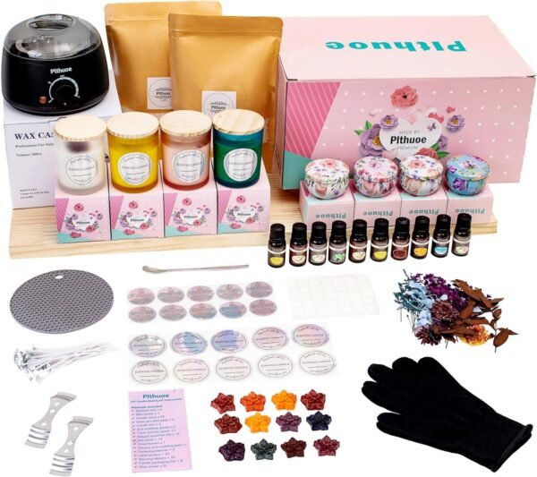Scented Candle Making Kit for Adults – DIY Craft Set with Soy Wax Melter, Jars & Tins for Home Decor