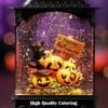 10.2" Halloween Snow Globe Lantern – Black Cat, Ghost & Pumpkin Decor with Timer, USB & Battery Powered - Image 2