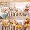 6ft Prelit Maple Leaf Garland with Berries & Pinecones – LED Fall Thanksgiving & Halloween Decor - Image 4