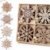 20-Pc Unfinished Wood Snowflake Ornaments – 4 Styles with Twine for Christmas Tree Decor (2.75"-3.15") - Image 5