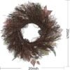 20" White Pumpkin Harvest Wreath – Fall Maple Leaf Front Door Decor - Image 2