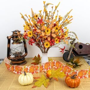 12-Pack Artificial Fall Floral Picks – 17" Autumn Stems for Thanksgiving & Harvest Centerpieces