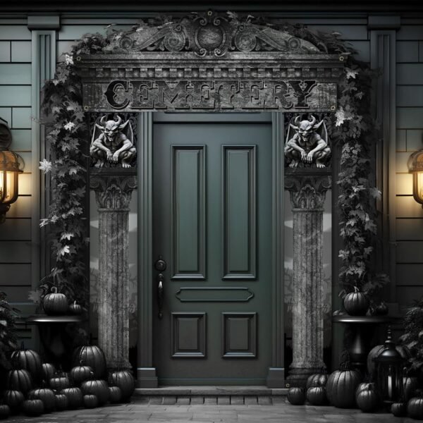 3 Pcs Halloween Cemetery Archway Banners – Gothic Outdoor Signs for Party & Yard Decor