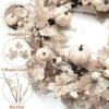 26" Lighted Fall Wreath with Pumpkins & Maple Leaves – Thanksgiving Front Door Harvest Decor - Image 3