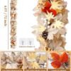 6ft Prelit Maple Leaf Garland with Berries & Pinecones – LED Fall Thanksgiving & Halloween Decor - Image 5
