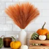 6 Pcs 17.7" Orange Pampas Grass – Faux Burnt Orange Fall Boho Decor for Table Centerpieces, Fall, Holidays, and Home Floral Arrangements - Image 3
