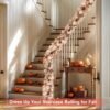 6FT Fall Garland with Lights – Maple Leaves, Pinecones & Acorns for Thanksgiving & Halloween Table, Mantel & Home Decor - Image 2
