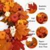 20'' Lighted Fall Wreath with Welcome Sign – Autumn Front Door Decor for Thanksgiving & Porch Display - Image 5
