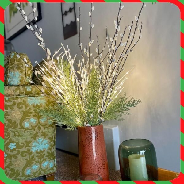 50 PCS 13.5" Frosted Pine Branches – Snowy Artificial Pine Sprigs for Christmas Wreaths & Decor