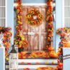 500 Pcs Artificial Fall Leaves – Mixed Color Maple Leaves for Thanksgiving, Table, Wedding, Party & Craft Decorations - Image 2