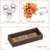 Fall Mason Jar Centerpiece with LED Lights – Set of 3 Farmhouse Painted Jars with Artificial Flowers for Thanksgiving Table & Home Decor - Image 2