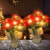2-Pack LED Artificial Poinsettias – Realistic Silk Christmas Flowers for Indoor Table, Wedding, and Gift Decor - Image 5