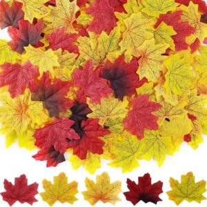 500 PCS Artificial Maple Leaves – Mixed Fall Colors for Weddings, Events, Thanksgiving, Scrapbooking & Home Decor