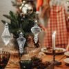 6 Pcs 5.7" Transparent Glass Finial Ornaments, Vintage Rustic Christmas Tree & Home Décor - Image 2