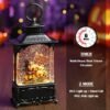 10.2" Halloween Snow Globe Lantern – Black Cat, Ghost & Pumpkin Decor with Timer, USB & Battery Powered - Image 3