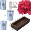 LED Poinsettia Artificial Christmas Flowers – Red Table Centerpiece in Pot & Wood Box for Holiday Decor - Image 2