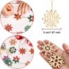 100-Pc Unfinished Wooden Snowflake Ornaments – Blank Hanging Wood Slices with Cord for Christmas Crafts & Tree Decor - Image 3