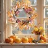 22" Fall Harvest Wreath with Berries, Maple Leaves & Wheat – Autumn Front Door Decor - Image 5