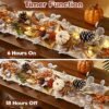 6 Ft Fall Garland with Lights – Autumn Leaves & Pumpkins Thanksgiving Table Mantle Porch Decor - Image 3