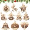 20-Pc Rustic Wooden Christmas Ornaments – Farmhouse Hanging Decor - Image 4
