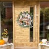 24" Pumpkin & Hydrangea Fall Wreath – Autumn Front Door Decor for Indoor & Outdoor Welcome Display - Image 2