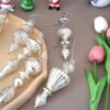 6 Pcs Vintage Glass Finial Ornaments, Hanging Christmas Tree & Holiday Home Décor - Image 3