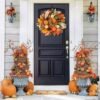 20" Fall Wreath with Pumpkins & Maple Leaves – Autumn Door & Wall Decor - Image 3