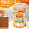 3-Pc Fall Glass Storage Jars – Clear Pumpkin Canisters with Airtight Bamboo Lids for Autumn Thanksgiving Kitchen & Farmhouse Decor - Image 4