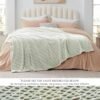 3D Stripe Jacquard Fleece Throw Blanket – Soft, Lightweight Flannel for Couch or Bed, 50"x60" (Green) - Image 2
